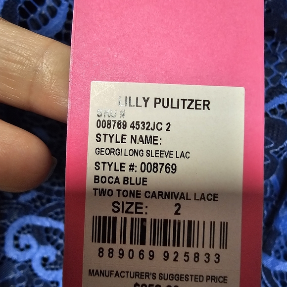 Lilly Pulitzer Georgi Two Tone Lace Dress in Boca Blue - Picture 3 of 3